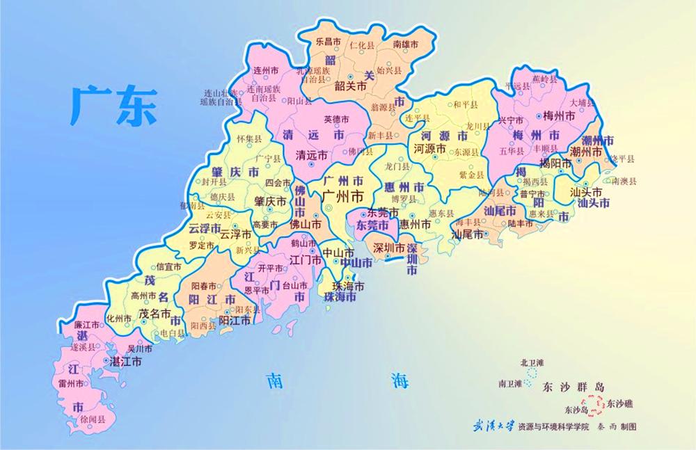广东省行政区划简图图片