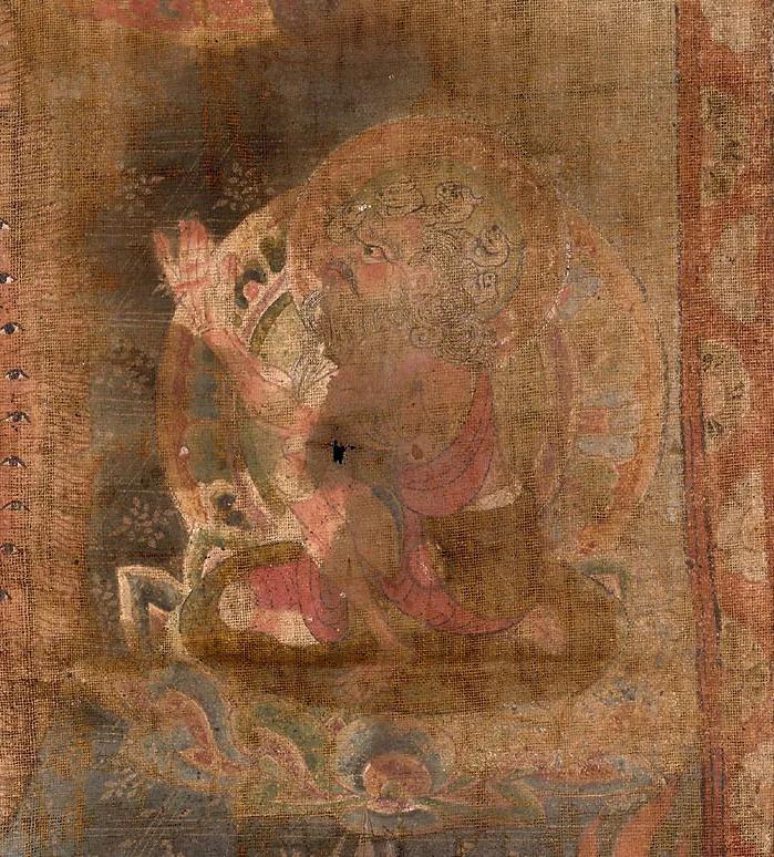 敦煌唐代麻布画千手千眼观音菩萨像