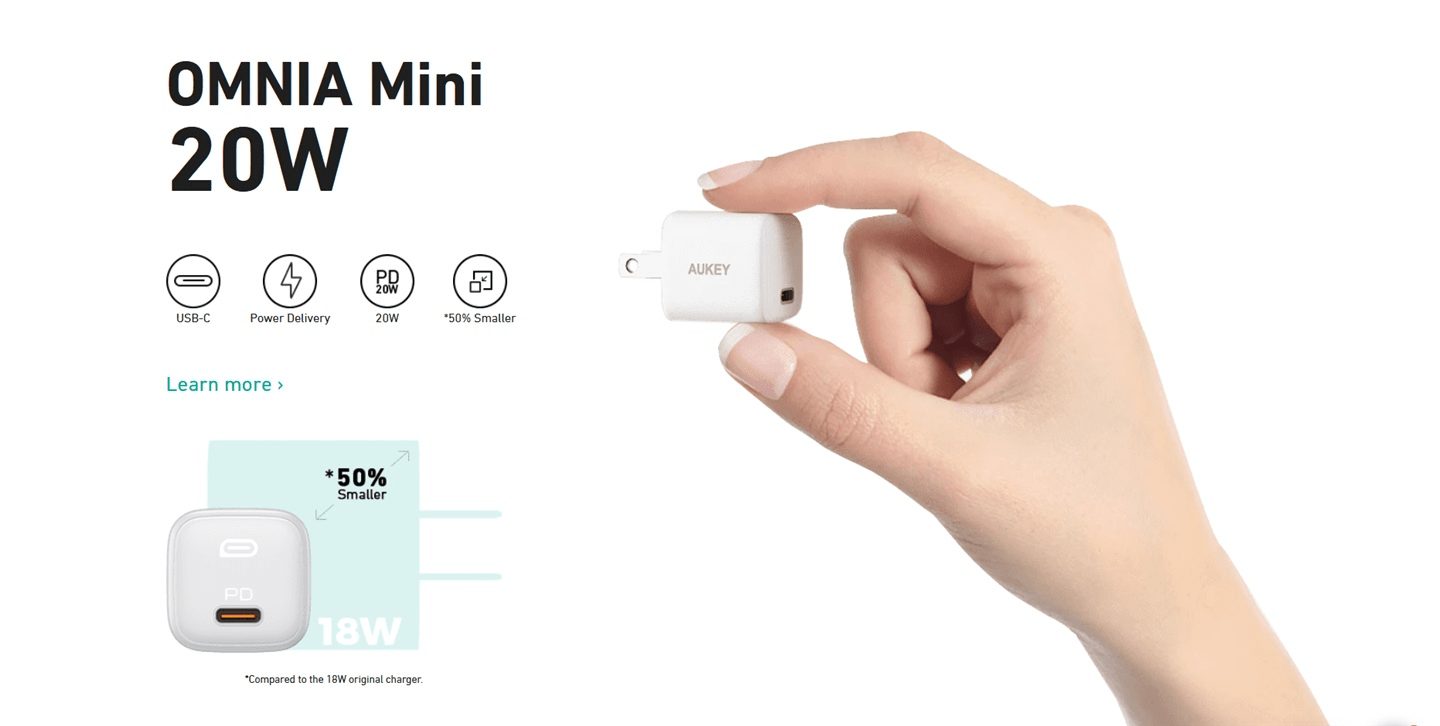 专为苹果打造,aukey推出20w迷你充电器