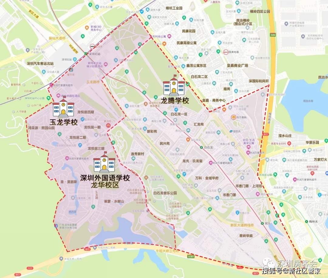 深圳龙华学区划分图图片