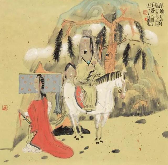 中国新文人画派重要画家于水人物画作品欣赏