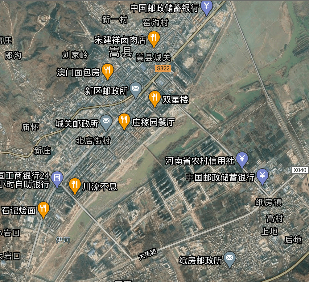 (嵩縣縣城建在水庫邊示意圖)嵩縣的縣城駐地城關鎮,其城區建在陸渾