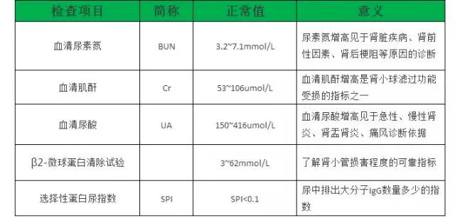 肾功能五项是哪五项？