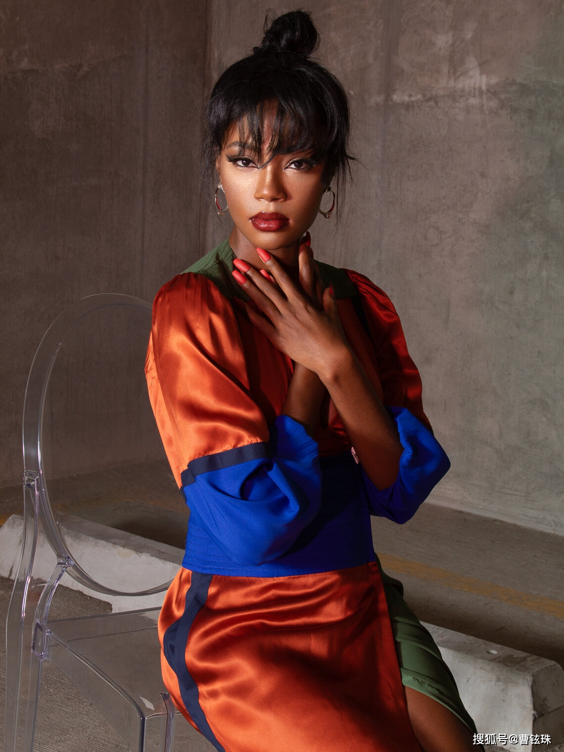 美国超模埃菲娅·本奈特(afiya bennett)为9月阿拉伯版时尚杂志《l