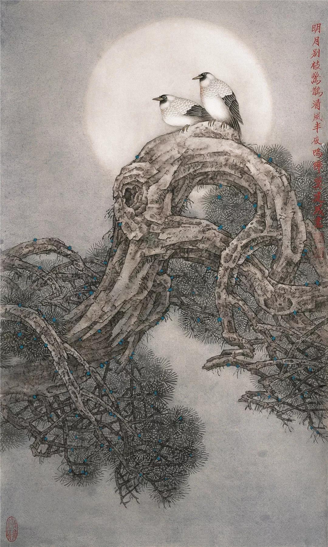 莫建成丨黄土高原走出的中国著名工笔花鸟画大家