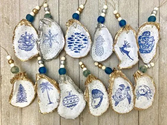 你知道生蚝壳有什么用吗只要一支笔一些颜料就可以大变样