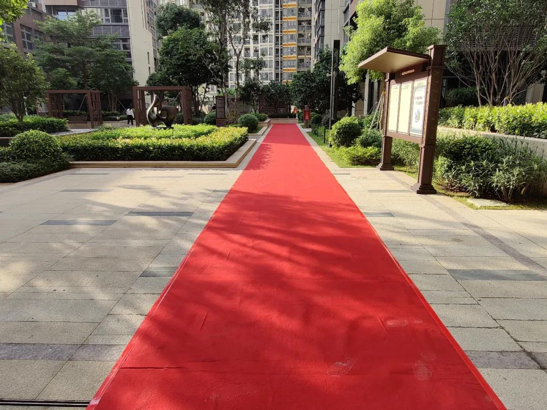顺着地毯走入社区花园,一片生机勃勃的绿色园林映入眼帘