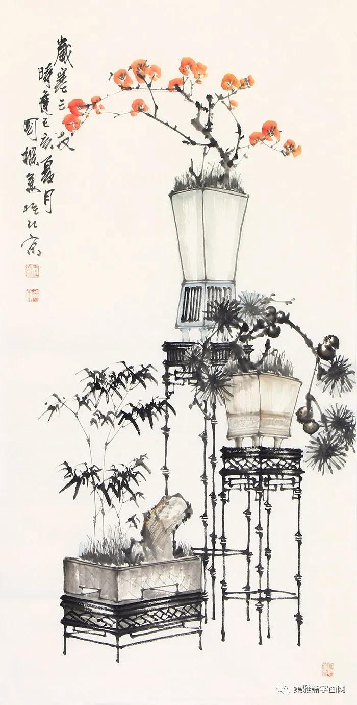 当代著名画家王国梁花鸟画作品欣赏