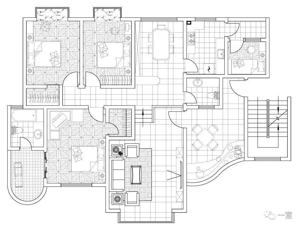 无地面填充不同的人对平面图的表现方式都是不同的,当然每一种平面