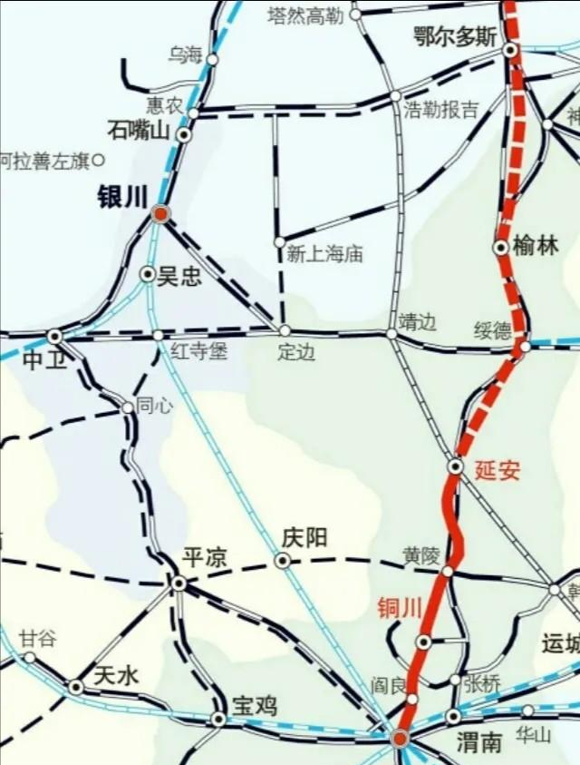 银川至西安高铁线路图图片