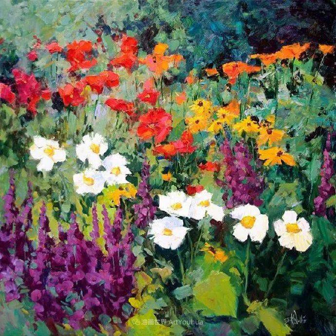 美国画家埃里克沃利斯乱花渐欲迷人眼超级美的花卉油画作品欣赏