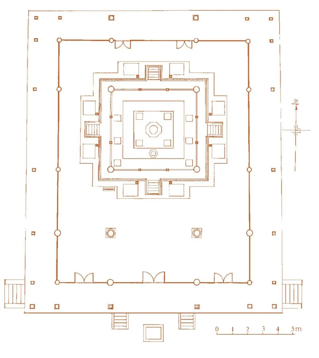 图2-9 开元寺甘露戒坛平面图(测绘指导:郭湖生教授 绘图:方拥,杨昌鸣