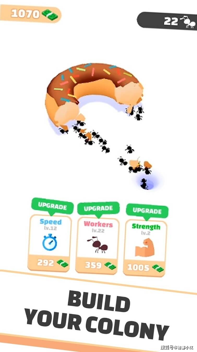 国外公司madbox推出放置模拟手游《蚂蚁帝国》培养强大的可爱军团