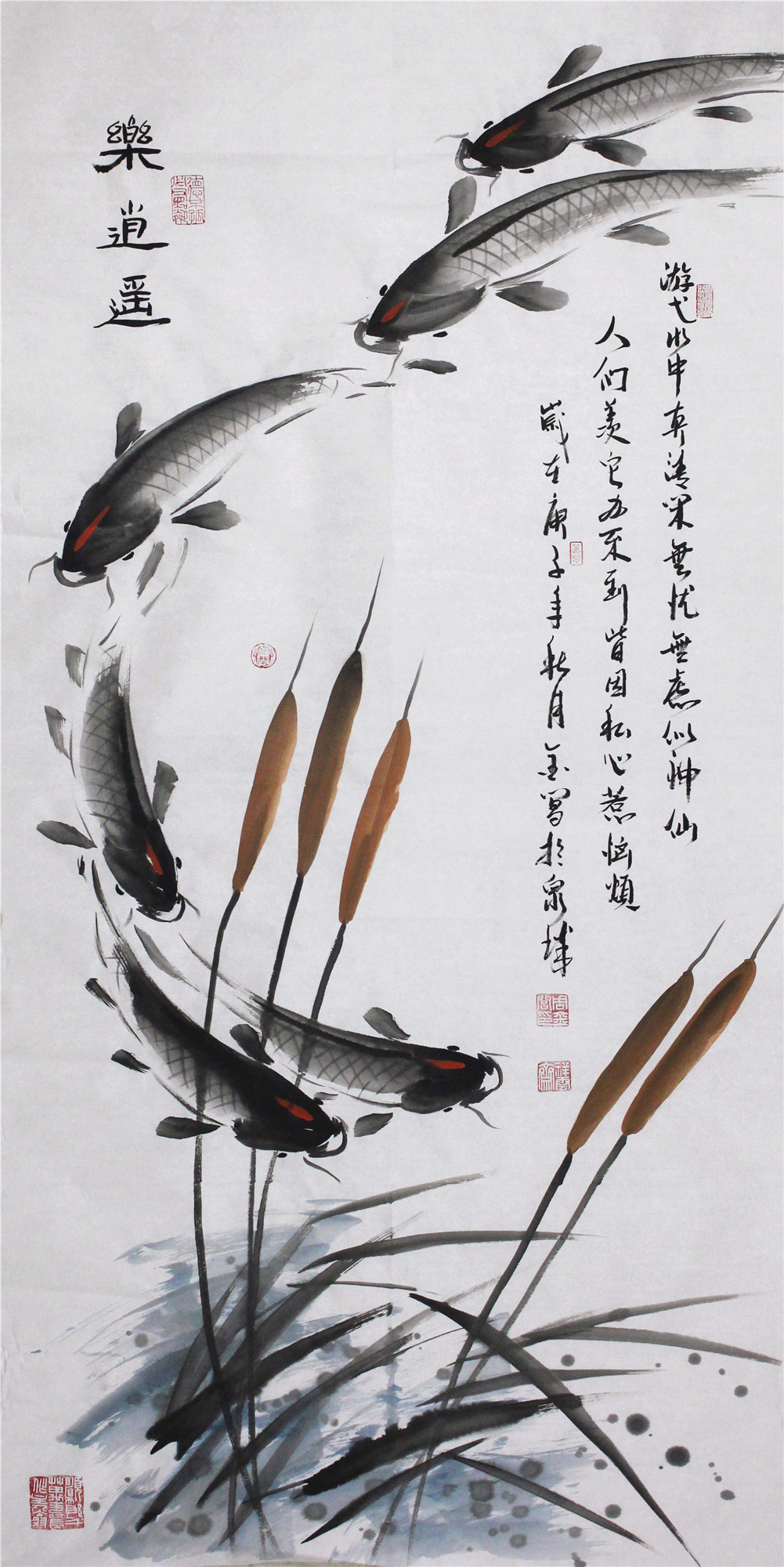 国画大师周金阊鱼水情缘系列作品