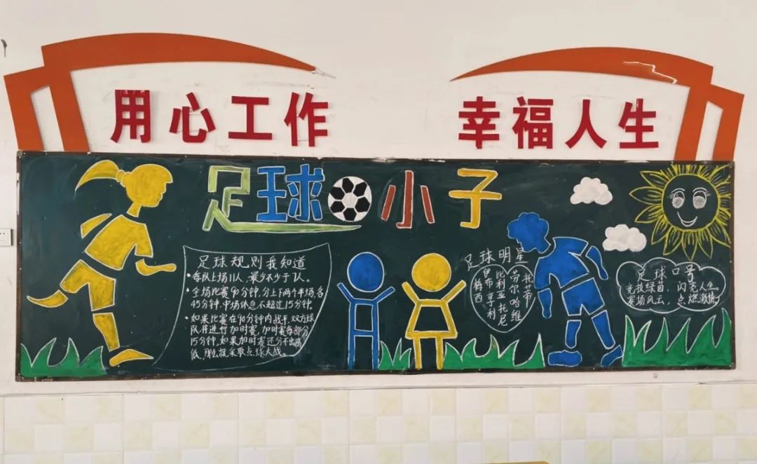 阜南校园足球文化黑板报一墙一处皆教育浸润无声促成长