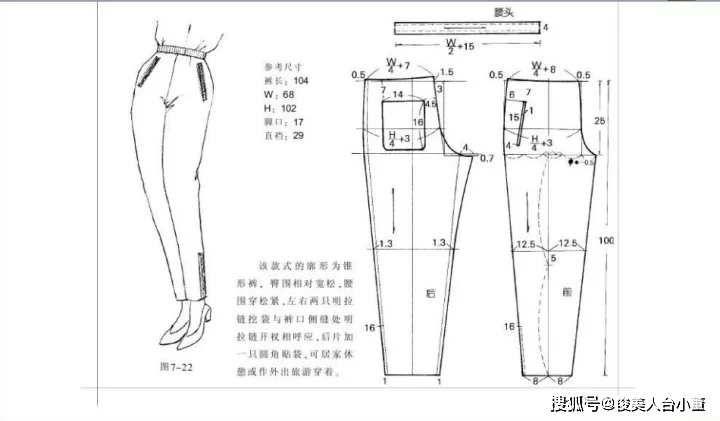 长裤|俊美人台小董/各种各样的裤子款式裁剪纸样图合集