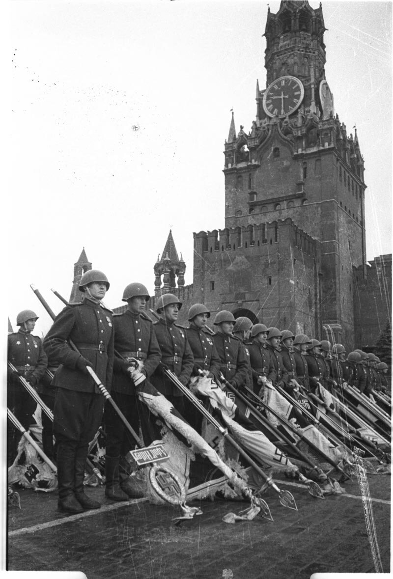 历史老照片1945年6月24日莫斯科红场胜利大阅兵