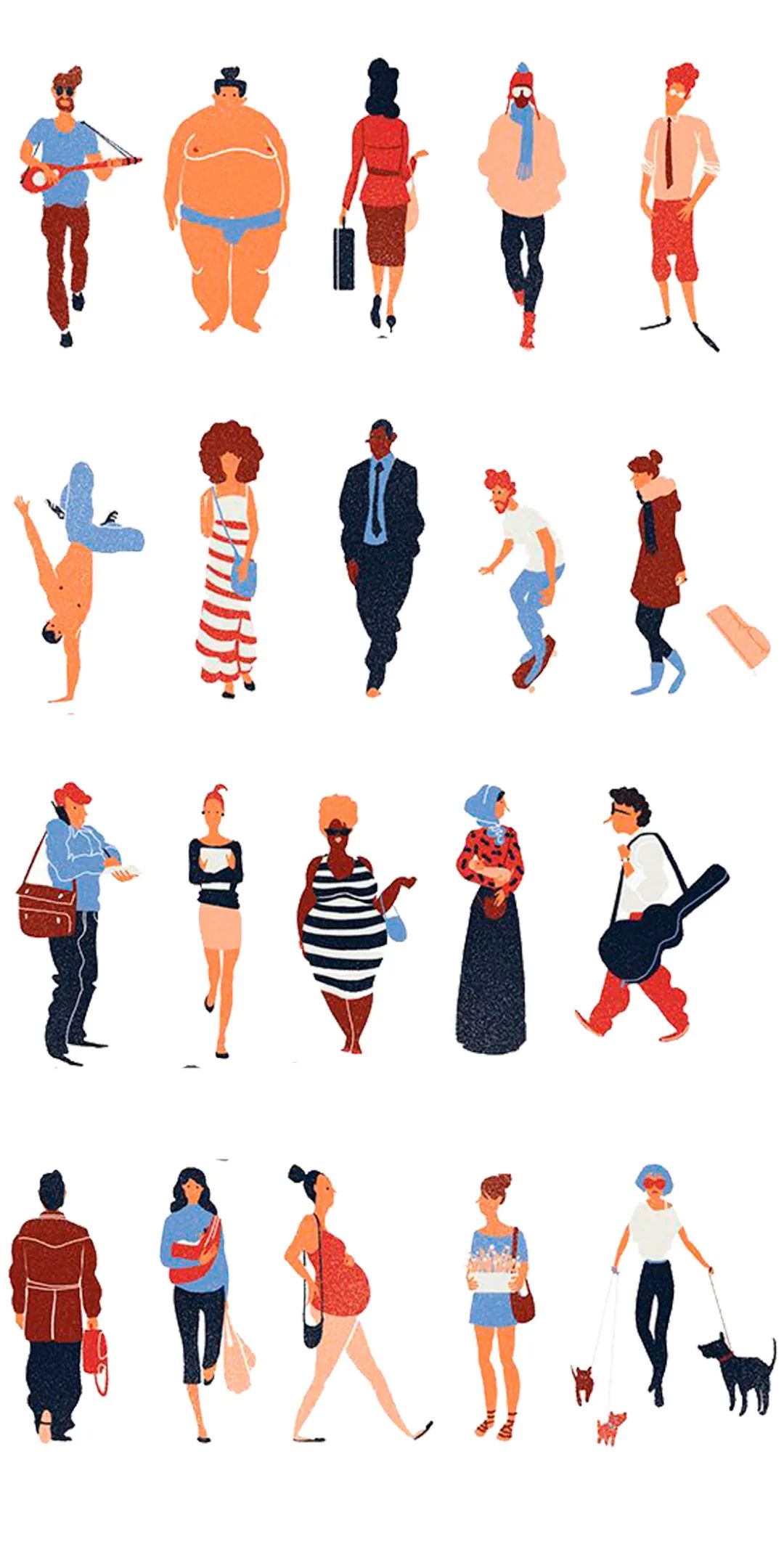 素材分享.插画风效果图素材大放送(含人物,植物,建筑,参考图等)