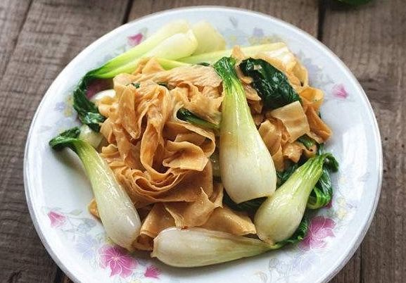 豆皮炒青菜