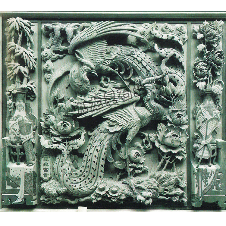 实拍寺院浮雕壁画效果图