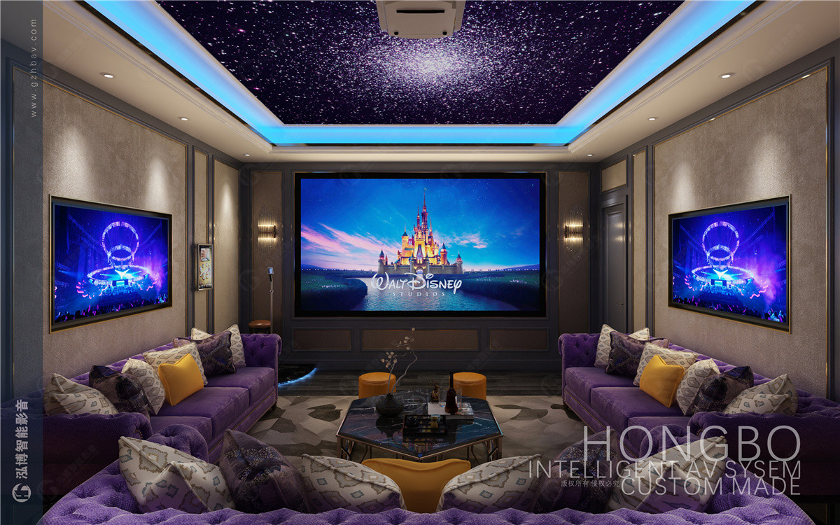 泓博案例 | 中山保利别墅 欧式智能ktv娱乐室