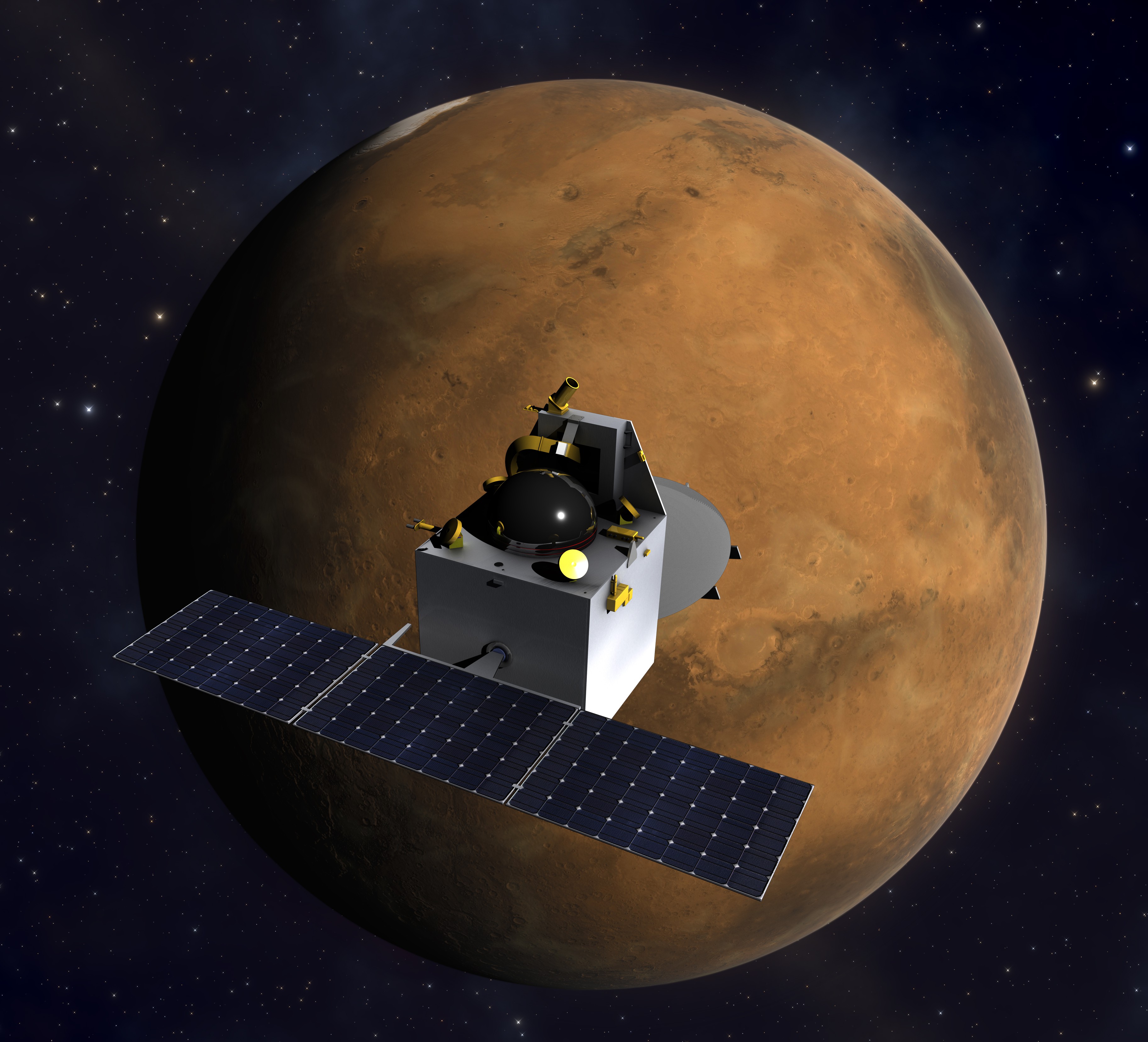 图为火星轨道探测器但是随着中国在深空探索领域的进步,美国的优势