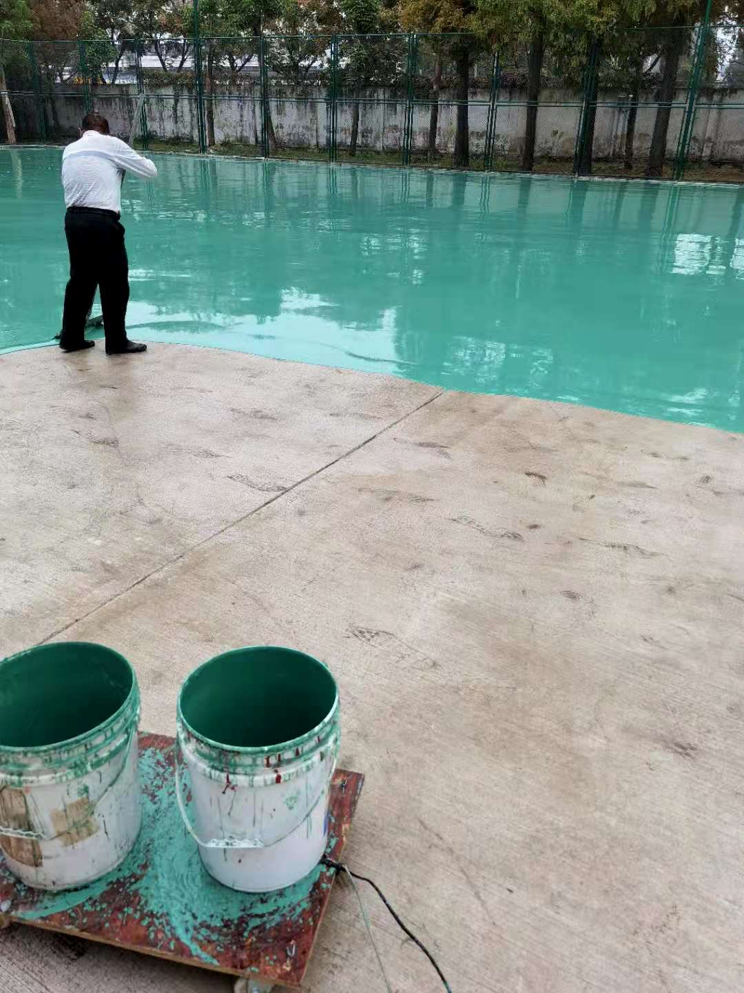 江苏隆旗体育硅pu弹性层施工