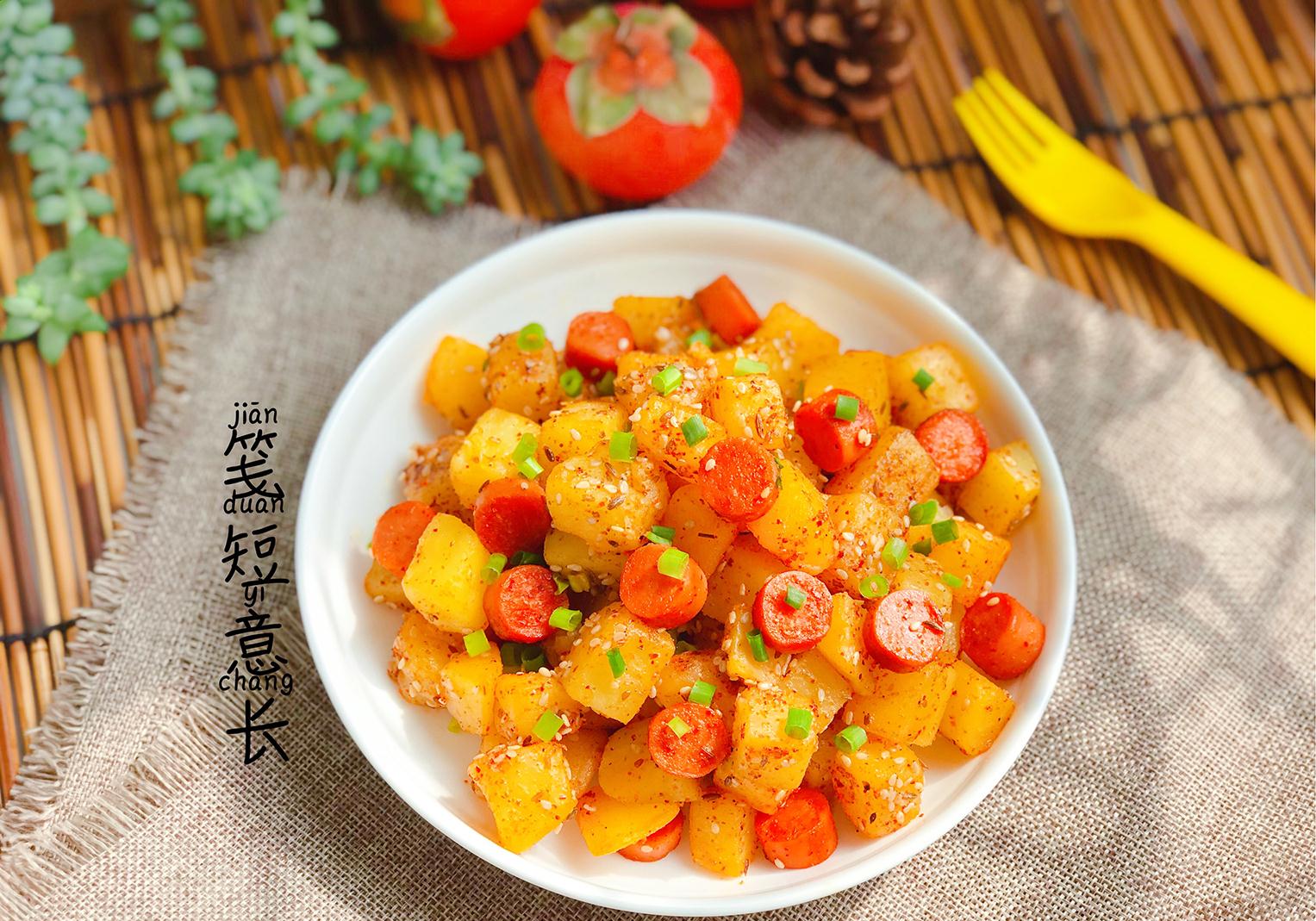 原创秋天就馋这道菜搭配2根火腿肠炒一炒外酥里嫩比奶茶有营养