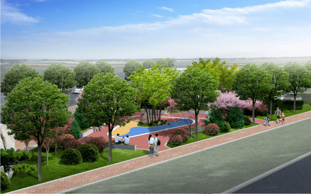 胜利西街与安顺路交叉口东南角口袋公园效果图