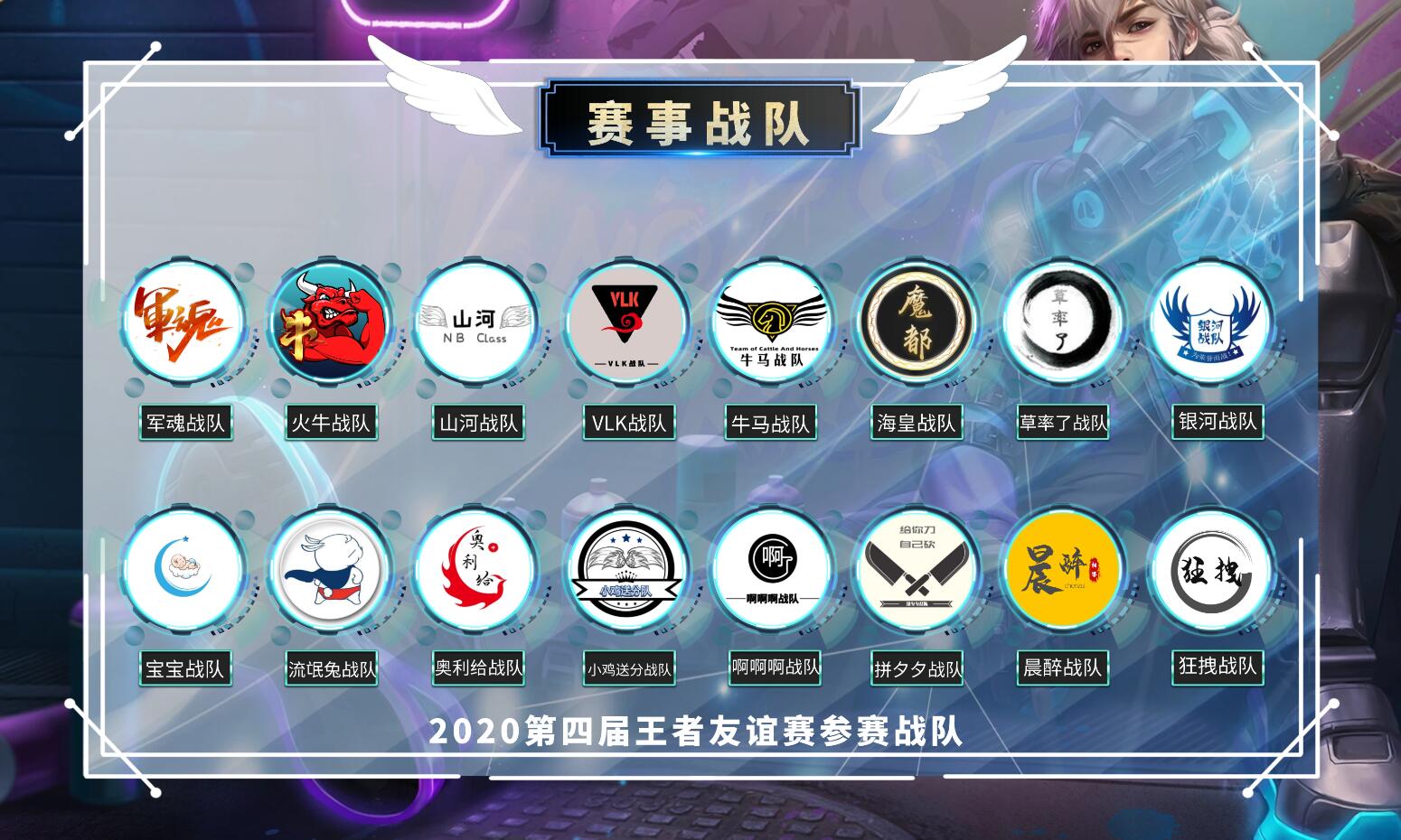 is语音第四届王者荣耀联赛王者之风实力对决16支参赛战队介绍