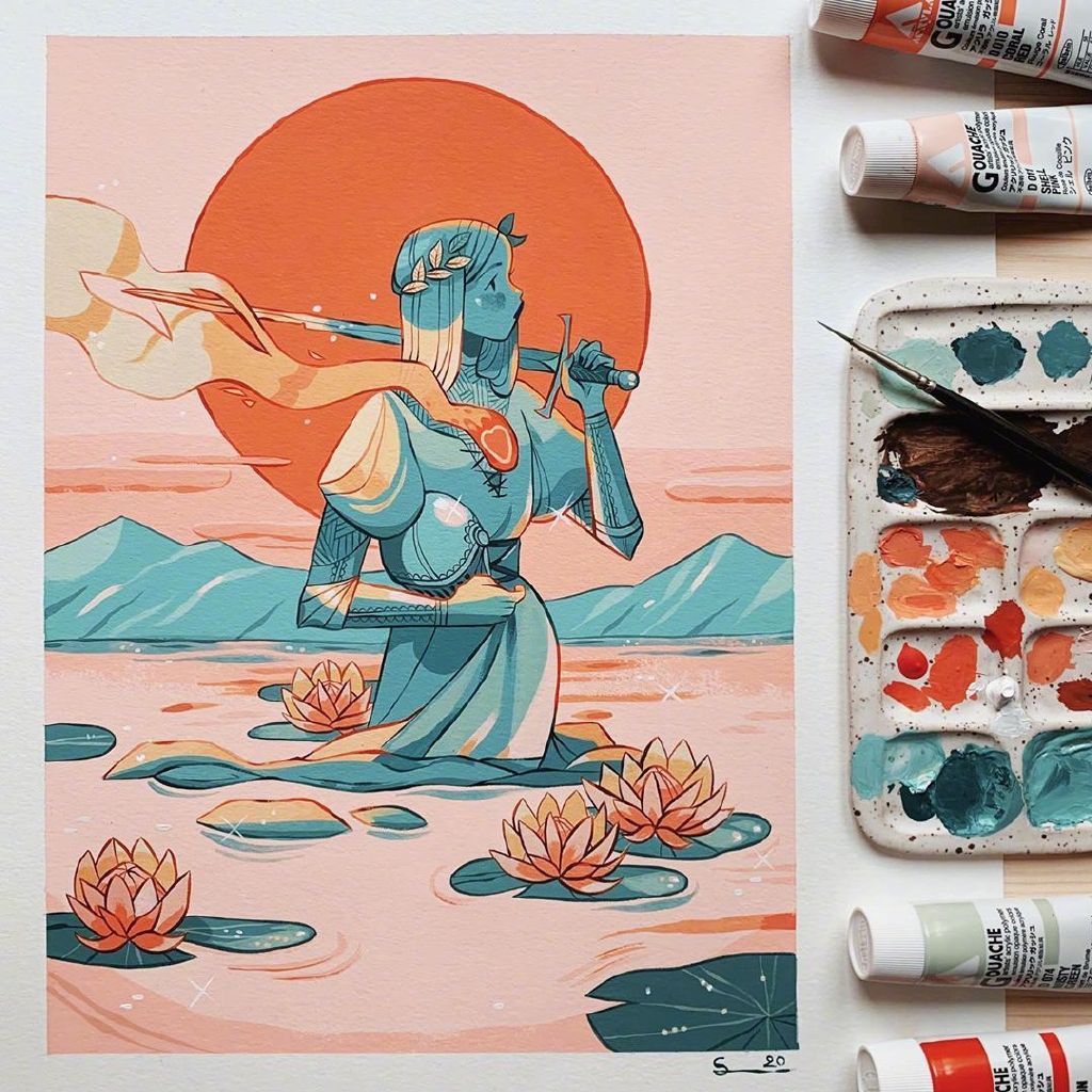 配色梦幻复古的手绘插画 / 遇见艺术##插画# ——远伦分享!