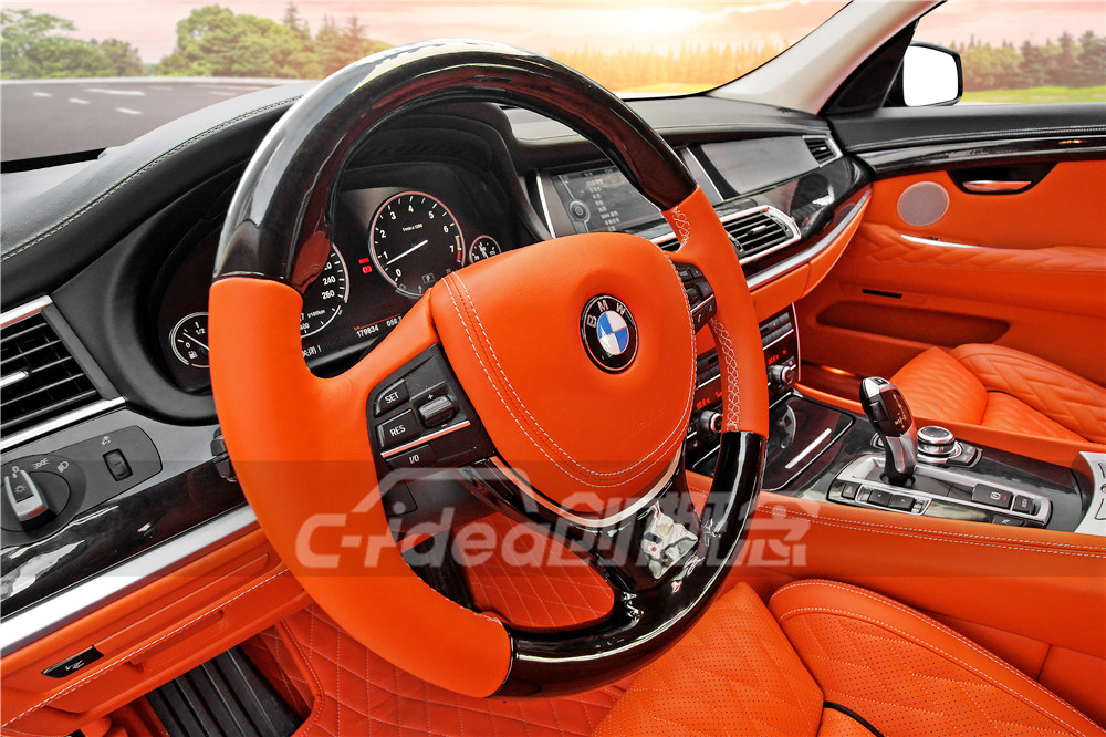深圳宝马gt535升级橙色内饰颜色搭配亮了