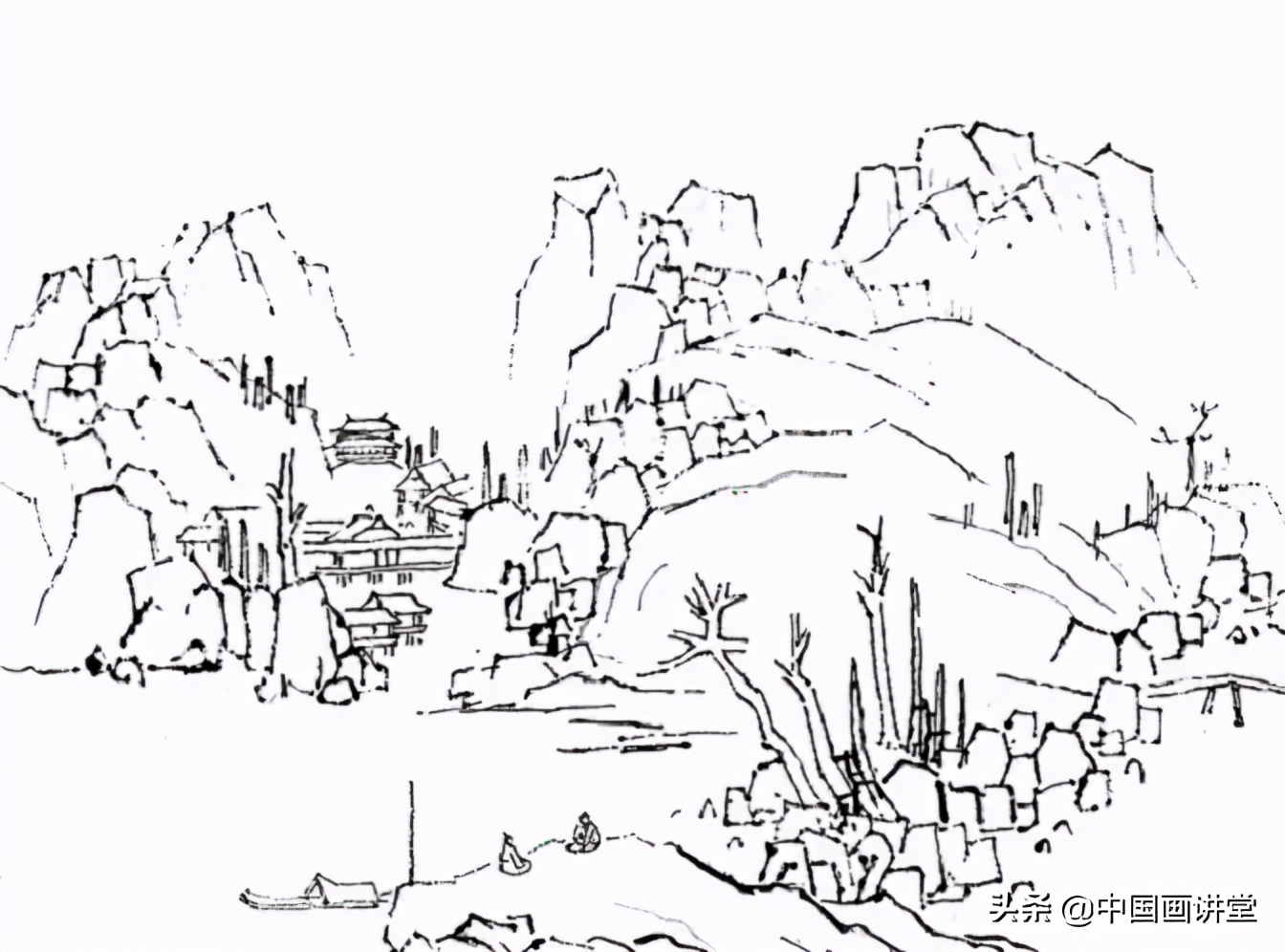 国画教程——写意《富春山居图》画法_手机搜狐网