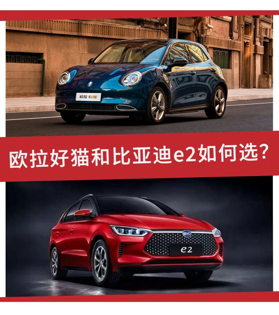 10萬級純電動精品小車間的較量,歐拉好貓和比亞迪e2該如何選?