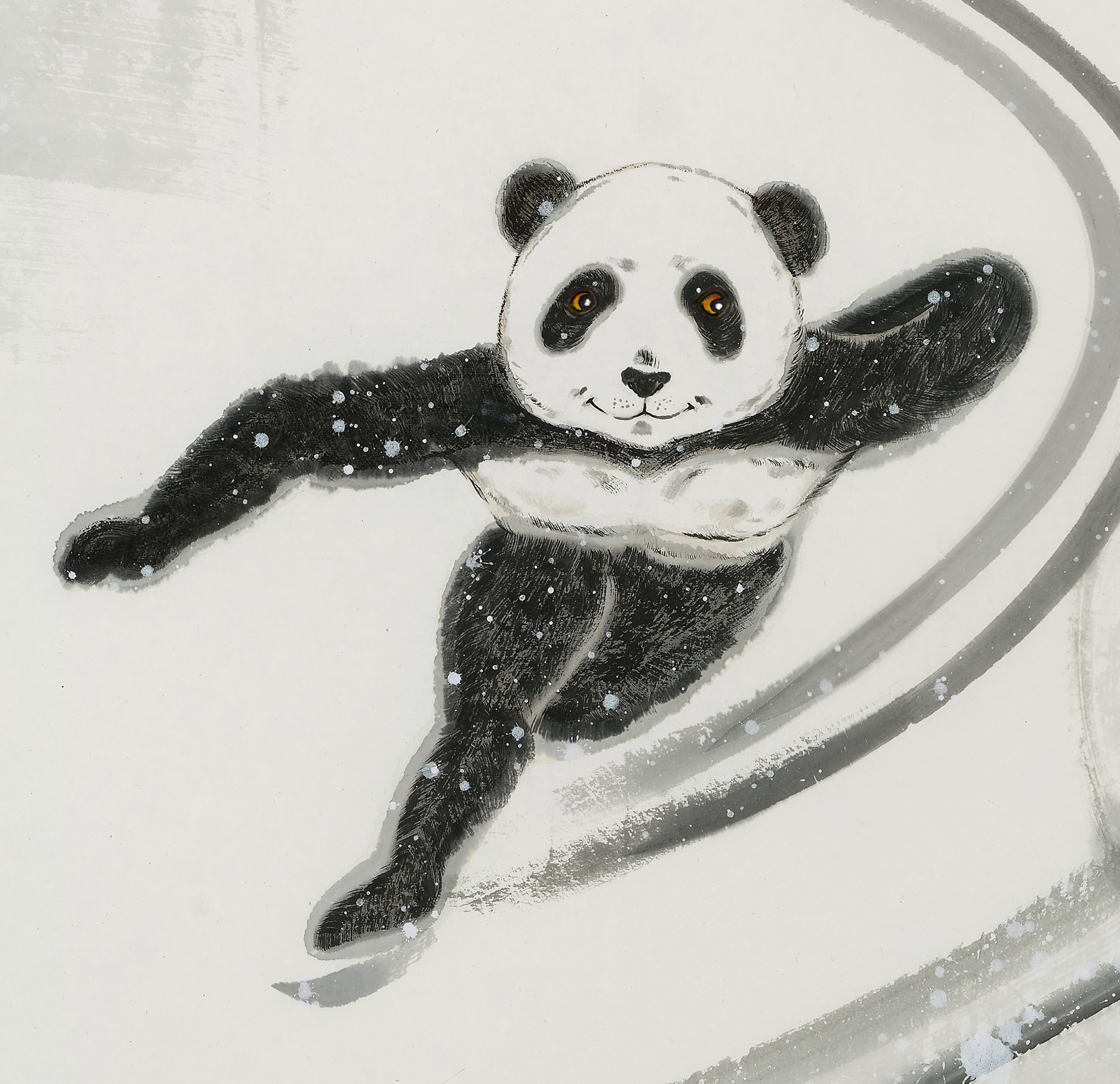 冬奥会熊猫滑冰图片图片