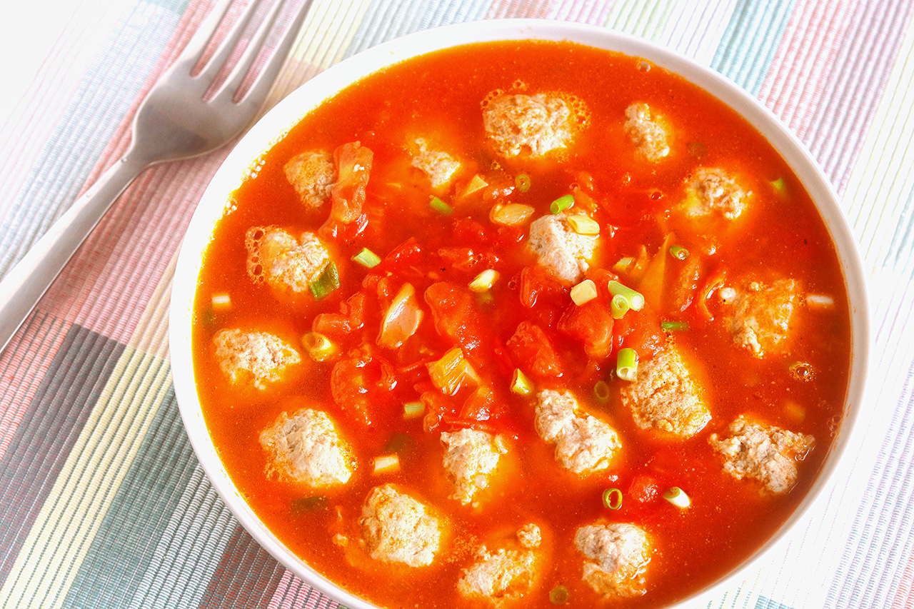 原创番茄牛肉丸,补气开胃特下饭,一次做一大碗不够吃,孩子吵着要