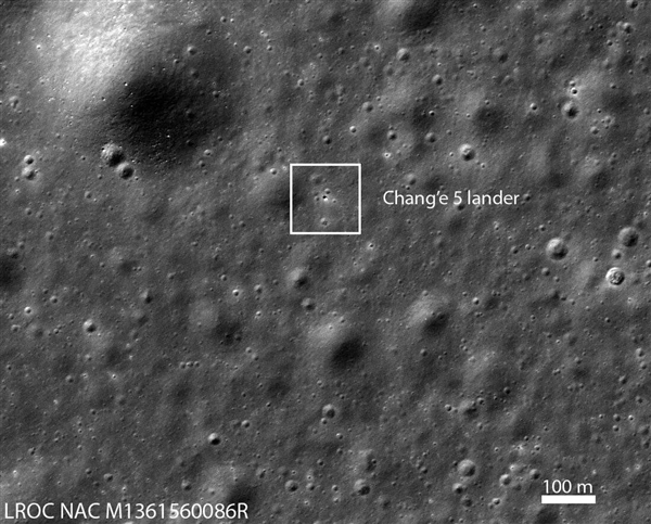 NASA拍到了月球上的嫦娥五号：一个小小的亮点