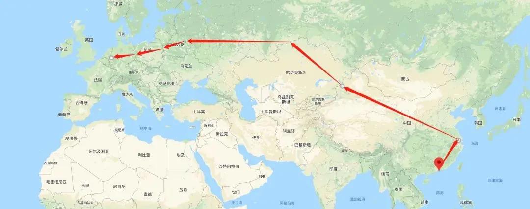 中欧卡航路线图图片