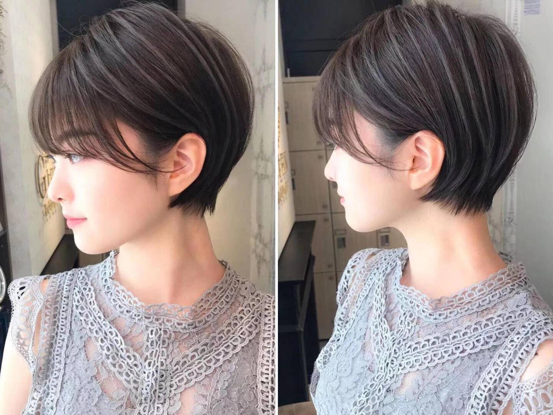 柔软的质感也会让气质柔和温婉,同时立体短发能较大限度地包容头型