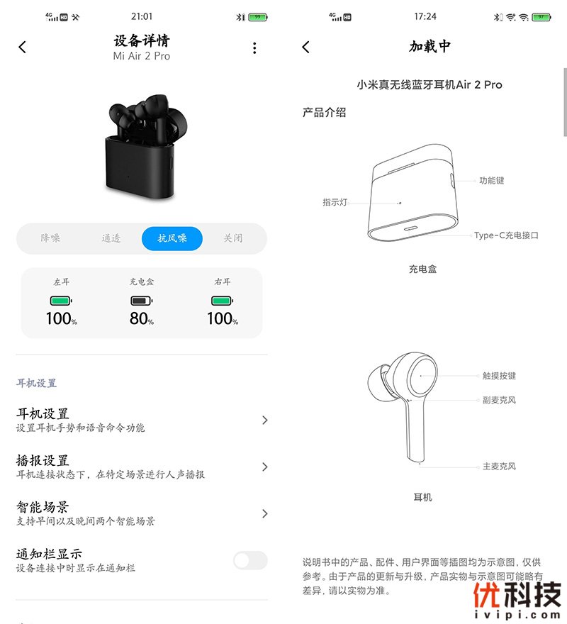 原创宽频主动降噪 小米真无线蓝牙耳机air 2 pro优科技评测