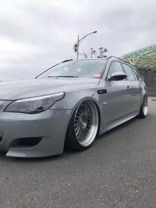 李洋分享宝马5系旅行e61airbft气动避震改装完美落地