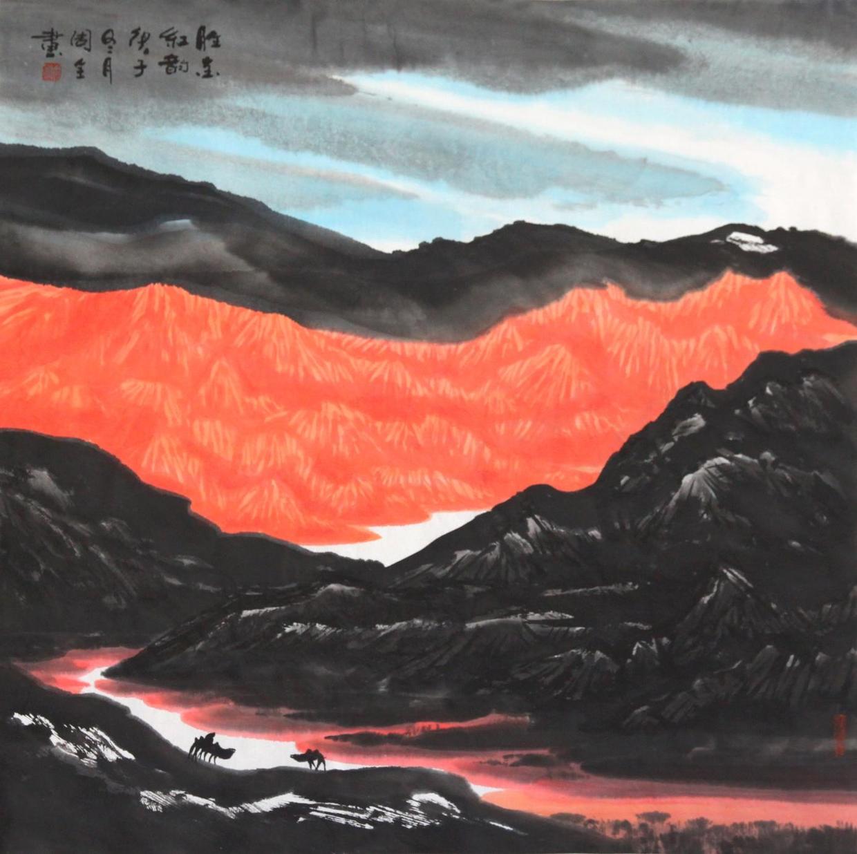 艺展中国周全西部山水画作品欣赏