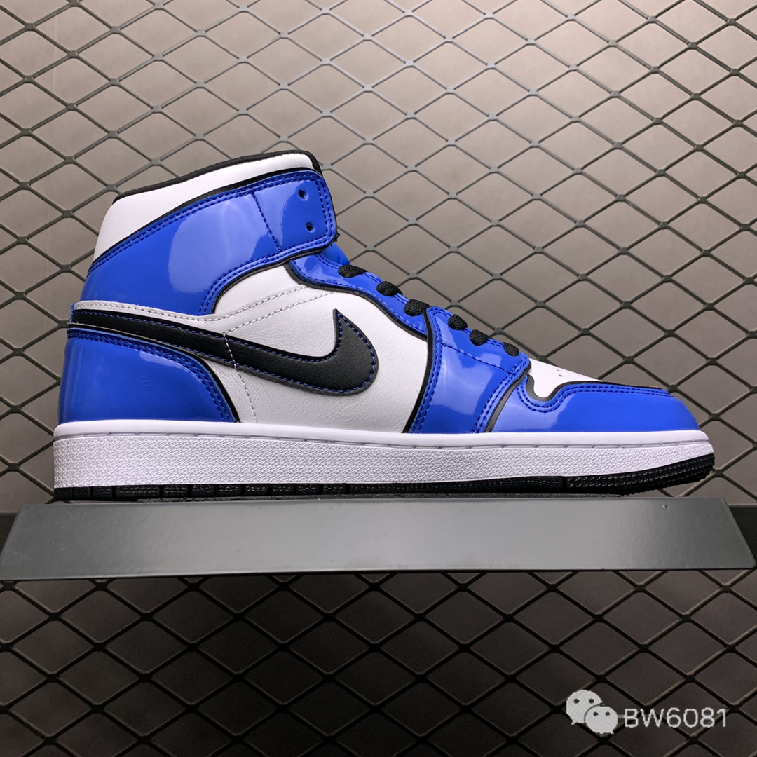 air jordan 1 mid aj1乔1中帮文化篮球鞋 二次元小闪电白蓝手稿 dd