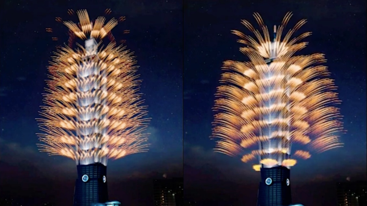 台北101跨年烟火「360度轮状」每一面都能看到美景!