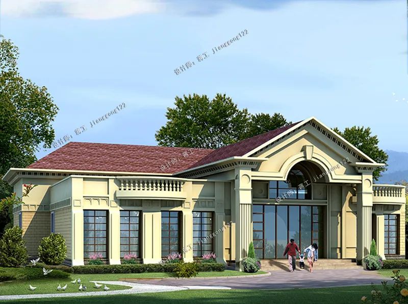 3款欧式一层农村别墅五六间卧房比别墅洋房一点都不差