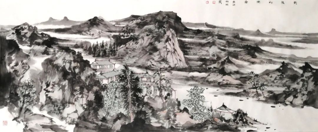 2018年3月,作品《暖日山青臨春風》入展