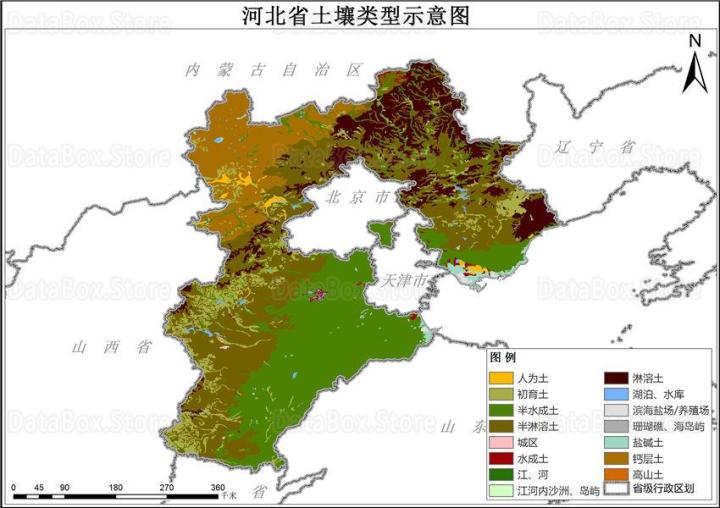 1995年各省土壤类型分布数据图汇总