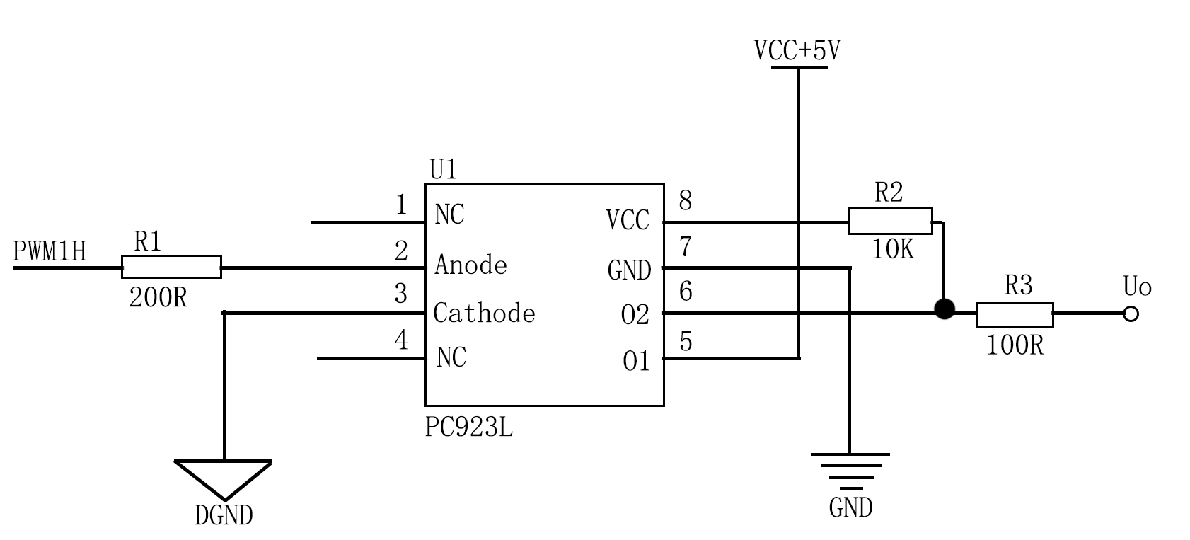 【光耦隔離電路圖】為了防止逆變電路中的強電竄入控制模塊而燒壞dsp