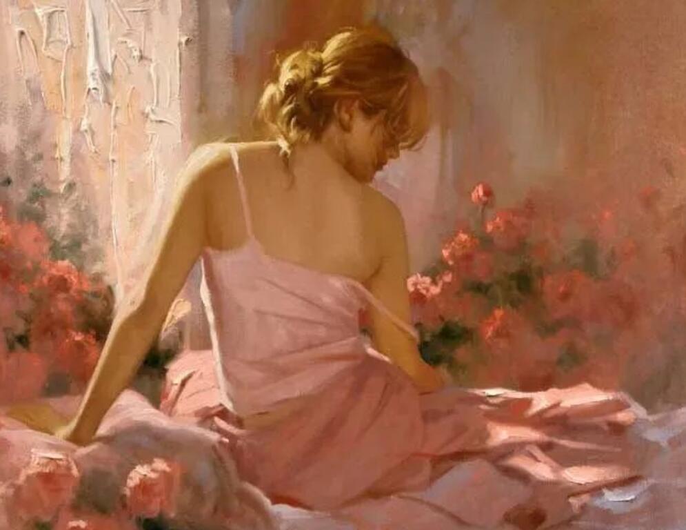 油画大师画西方美女画中女子高贵漂亮让无数网友心动