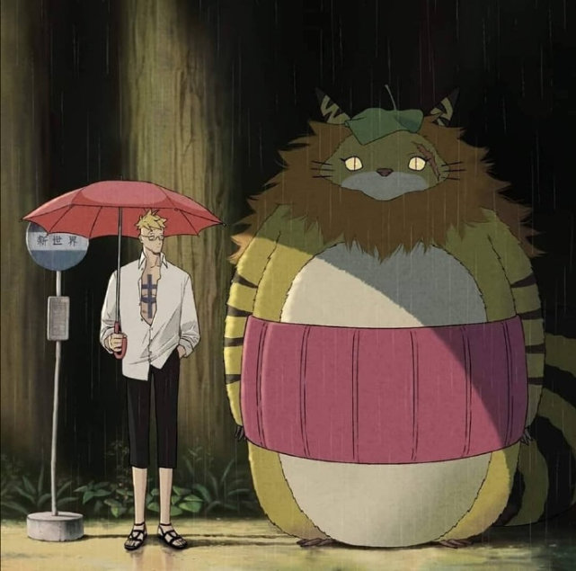 原创当海贼王换成龙猫的背景猫蝮蛇和甚平毫无违和感